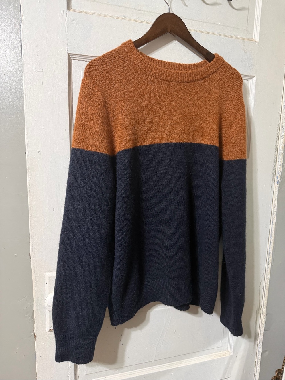 Goodfellow & Co. Color Block Crewneck in Brown & Blue Size Large